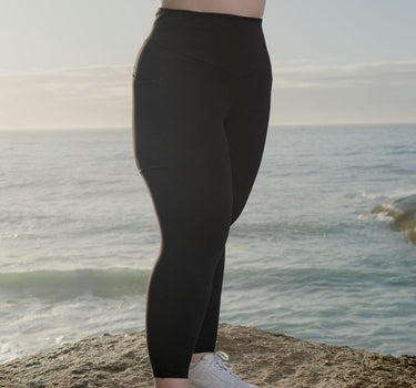 Versatile and Stylish Black High-Waist Leggings Designed for Superior Comfort and Sustainable Active Lifestyle.