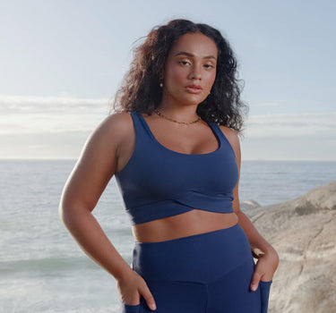 Ethically produced Bruna Sports Bra, featuring premium biodegradable stretch fabric, supporting both the active lifestyle and the planet.